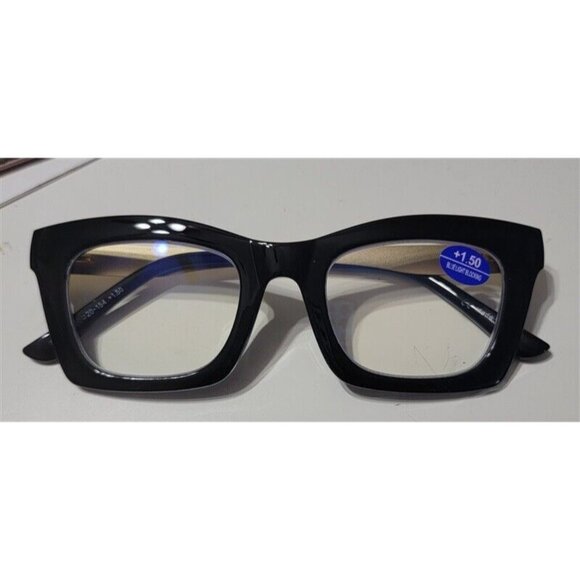 EyeKepper Black Nerd 1.5 Cat Eye Thick Reading Nerd Glasses 113235 - Picture 3 of 3